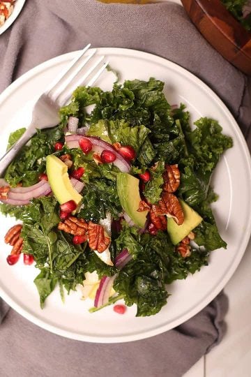 Massage Kale Salad W Pomegranates My Darling Vegan