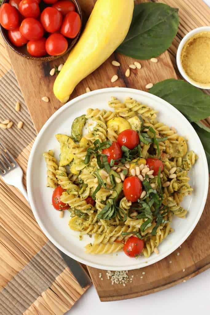 Vegan Pesto Pasta With Veggies My Darling Vegan