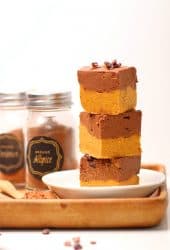 Stack of Chocolate Pumpkin Freezer Fudge