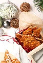 Vegan Peanut Brittle in a gift box