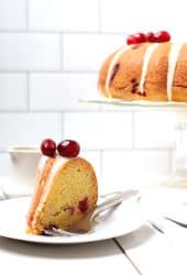 Slice of Cranberry Orange Pound Cake