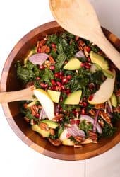 Massaged Kale Salad in salad bowl