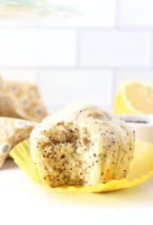 Lemon Poppy Seed Muffin with bite