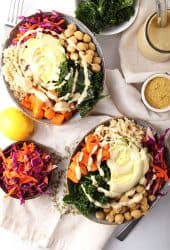 Vegan Buddha Bowls with Cheesy Garlic Dressing