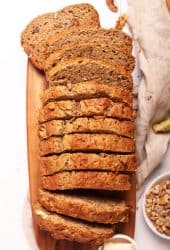 Slices of vegan banana bread