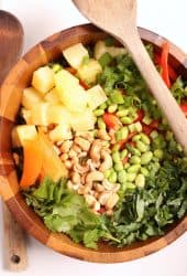 Thai Salad in a wooden bowl