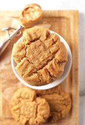 Finished cookie on wooden platter