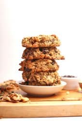 Stack of vegan breakfast cookies