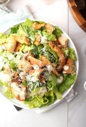 Vegan Chicken Caesar Salad with Soy Curls