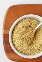 Vegan Parmesan Cheese in a small white bowl