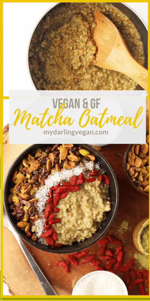Creamy Vegan Matcha Oatmeal | My Darling Vegan