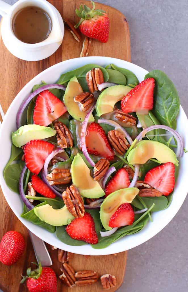 Strawberry Spinach Salad W/ Avocado | My Darling Vegan