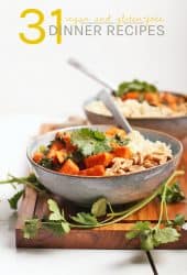 31 Vegan Gluten-Free Dinner Recipes! From curries to stews to one-pot meals, you will find a month’s worth of recipes here.