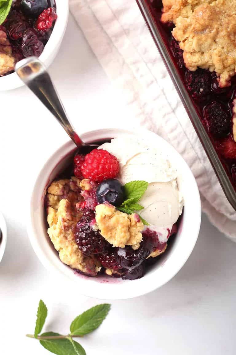 Homemade Mixed Berry Cobbler My Darling Vegan