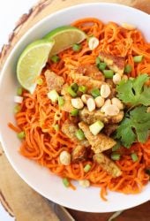 Sweet Potato Noodles with Peanut Tempeh.