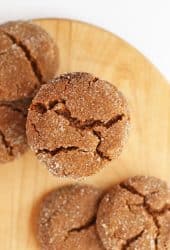 Finished cookies on a wooden platter