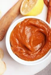 Homemade Pumpkin Butter in a white bowl.