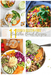 Eat healthy with these 11 wholesome and delicious buddha bowl recipes. Every recipe is vegan and gluten-free for a meal the whole family can enjoy. You'll find everything from Mexican to Thai-inspired, BBQ, and roasted vegetables alike! 