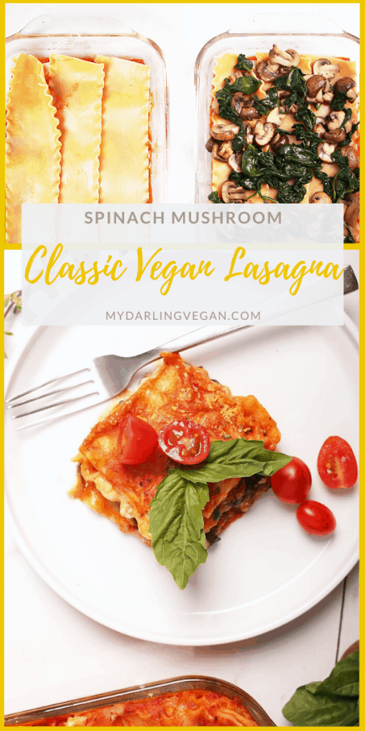 Vegetable Lasagna with Bechamel, Mushrooms and Spinach