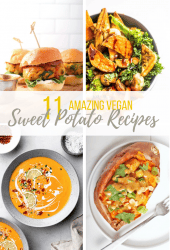 Collage of 4 different sweet potato recipes