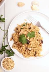 Rice Pilaf on a white plate