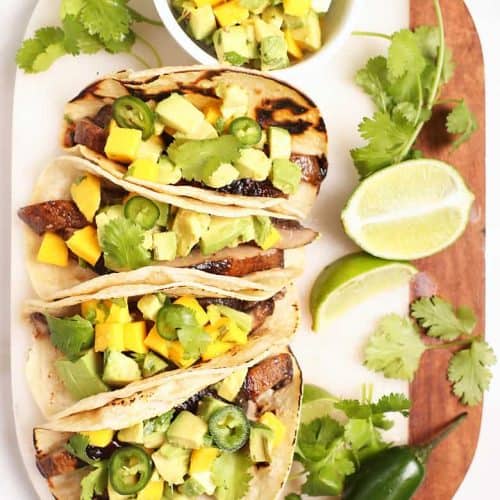 Mushroom Tacos w/ Mango Salsa | My Darling Vegan