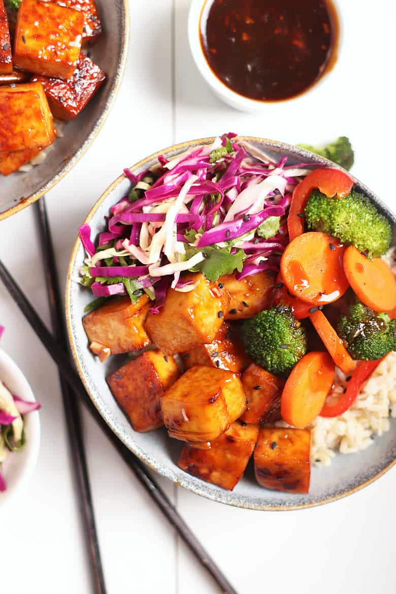 Delicious Korean BBQ Chickpea Bento Bowls