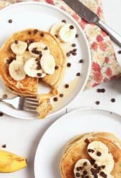 Vegan Banana Pancakes with chocolate chips