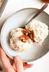 Butter pecan ice cream in bowl