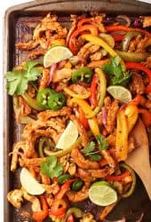 Sheet pan vegan fajitas