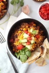 Vegan Burrito Bowl with Avocados and Tomatoes