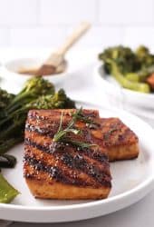 Tofu Steaks on white plate