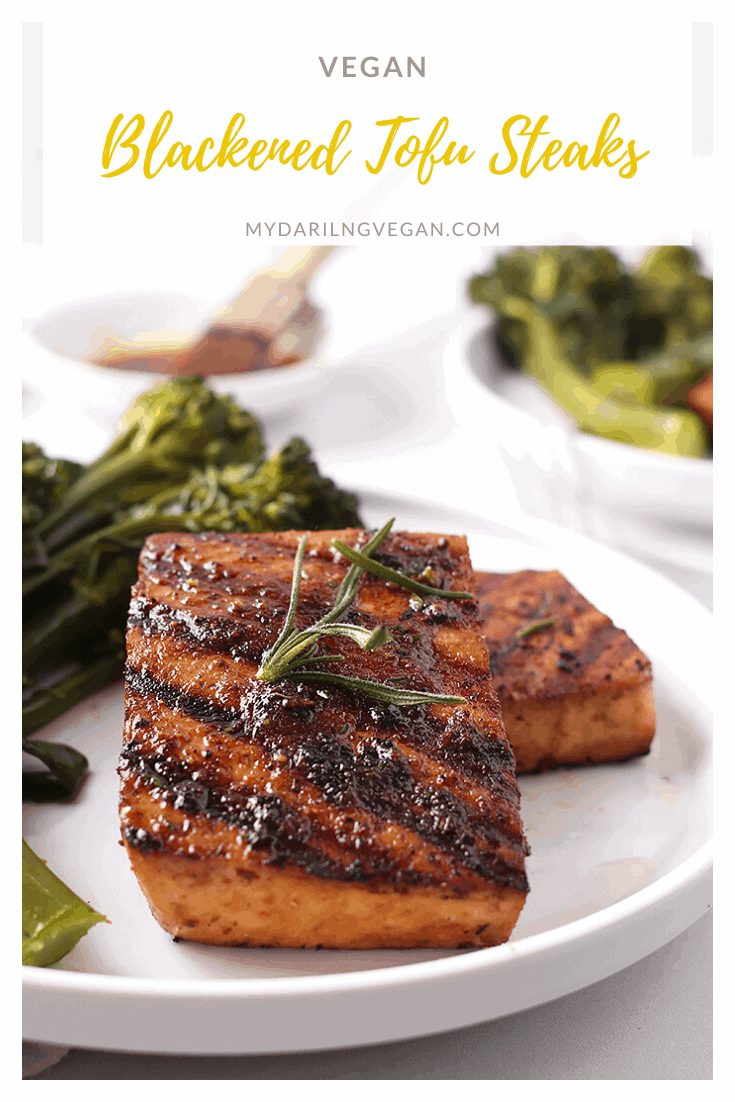 Chewy Blackened Tofu Steaks {Grilled} | My Darling Vegan