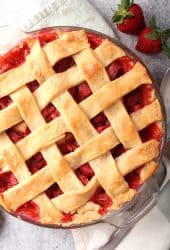 Whole Strawberry Rhubarb Pie