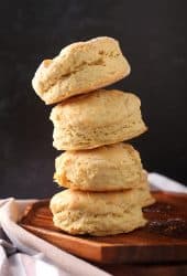 Stack of finished biscuits with a black background