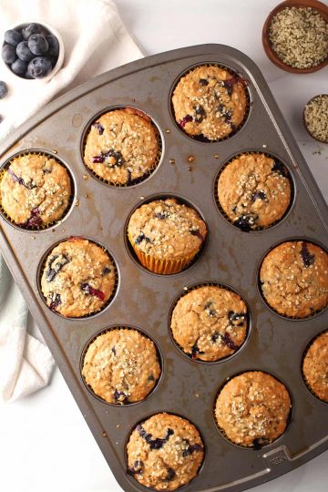 Healthy Blueberry Hemp Muffins - My Darling Vegan