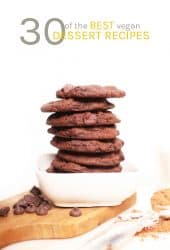 Stack of double chocolate cookies