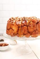 Vegan Monkey Bread on cake stand